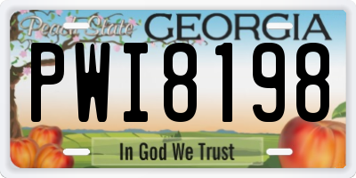 GA license plate PWI8198