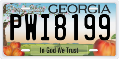 GA license plate PWI8199