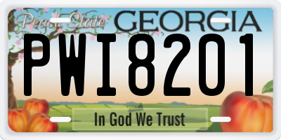 GA license plate PWI8201