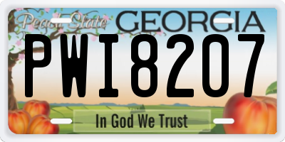 GA license plate PWI8207