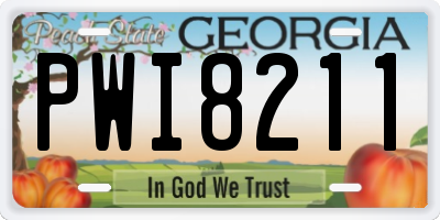 GA license plate PWI8211