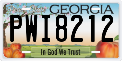 GA license plate PWI8212