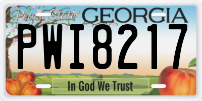 GA license plate PWI8217