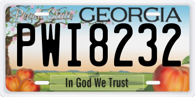 GA license plate PWI8232