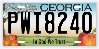 GA license plate PWI8240