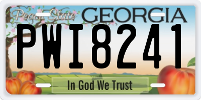 GA license plate PWI8241