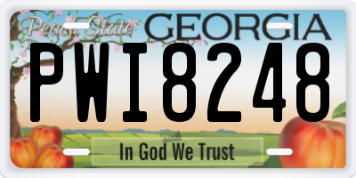 GA license plate PWI8248