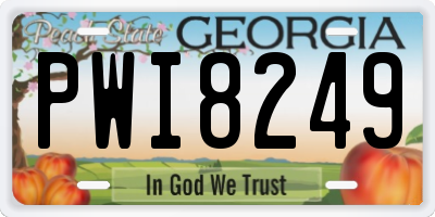 GA license plate PWI8249