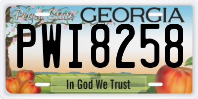GA license plate PWI8258