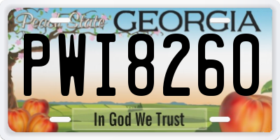 GA license plate PWI8260