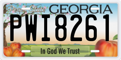 GA license plate PWI8261