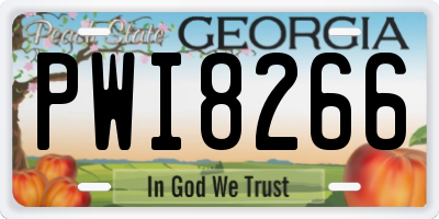 GA license plate PWI8266