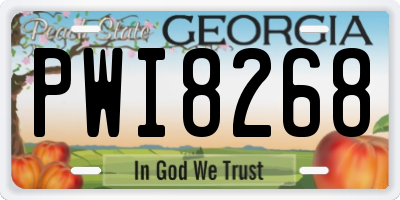 GA license plate PWI8268