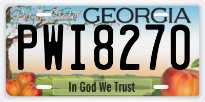 GA license plate PWI8270