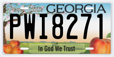 GA license plate PWI8271