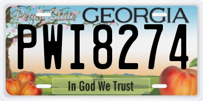 GA license plate PWI8274