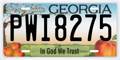 GA license plate PWI8275