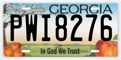 GA license plate PWI8276