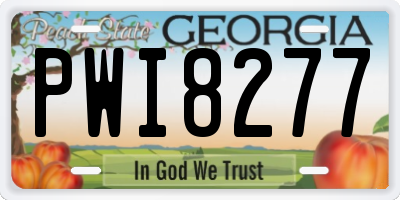 GA license plate PWI8277