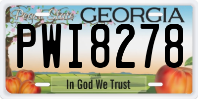 GA license plate PWI8278