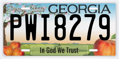 GA license plate PWI8279