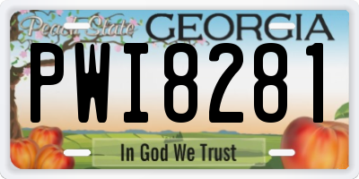 GA license plate PWI8281
