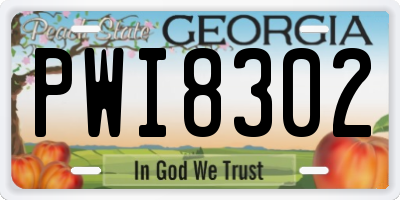 GA license plate PWI8302