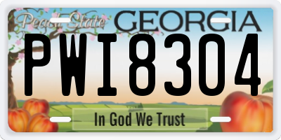 GA license plate PWI8304