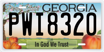 GA license plate PWI8320