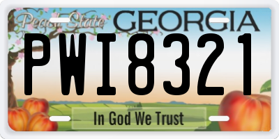 GA license plate PWI8321
