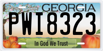 GA license plate PWI8323