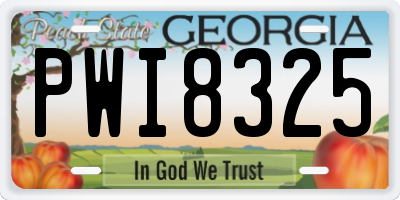 GA license plate PWI8325