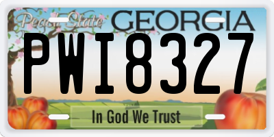 GA license plate PWI8327