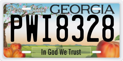 GA license plate PWI8328