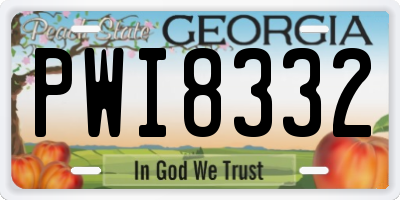 GA license plate PWI8332