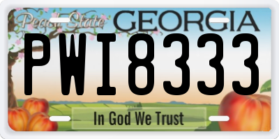 GA license plate PWI8333