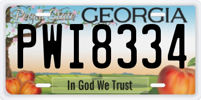 GA license plate PWI8334
