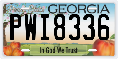 GA license plate PWI8336