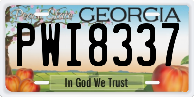 GA license plate PWI8337
