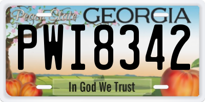 GA license plate PWI8342
