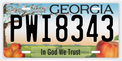 GA license plate PWI8343