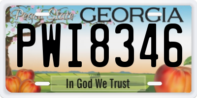 GA license plate PWI8346