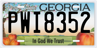 GA license plate PWI8352