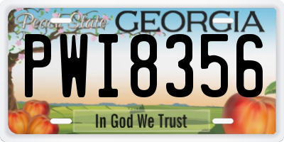 GA license plate PWI8356