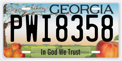 GA license plate PWI8358