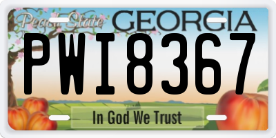GA license plate PWI8367