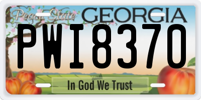 GA license plate PWI8370