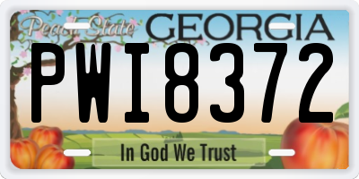 GA license plate PWI8372