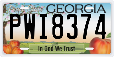 GA license plate PWI8374