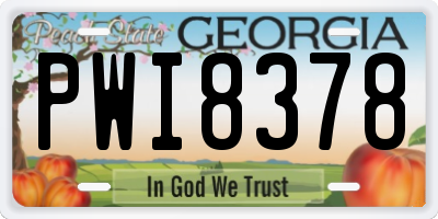 GA license plate PWI8378
